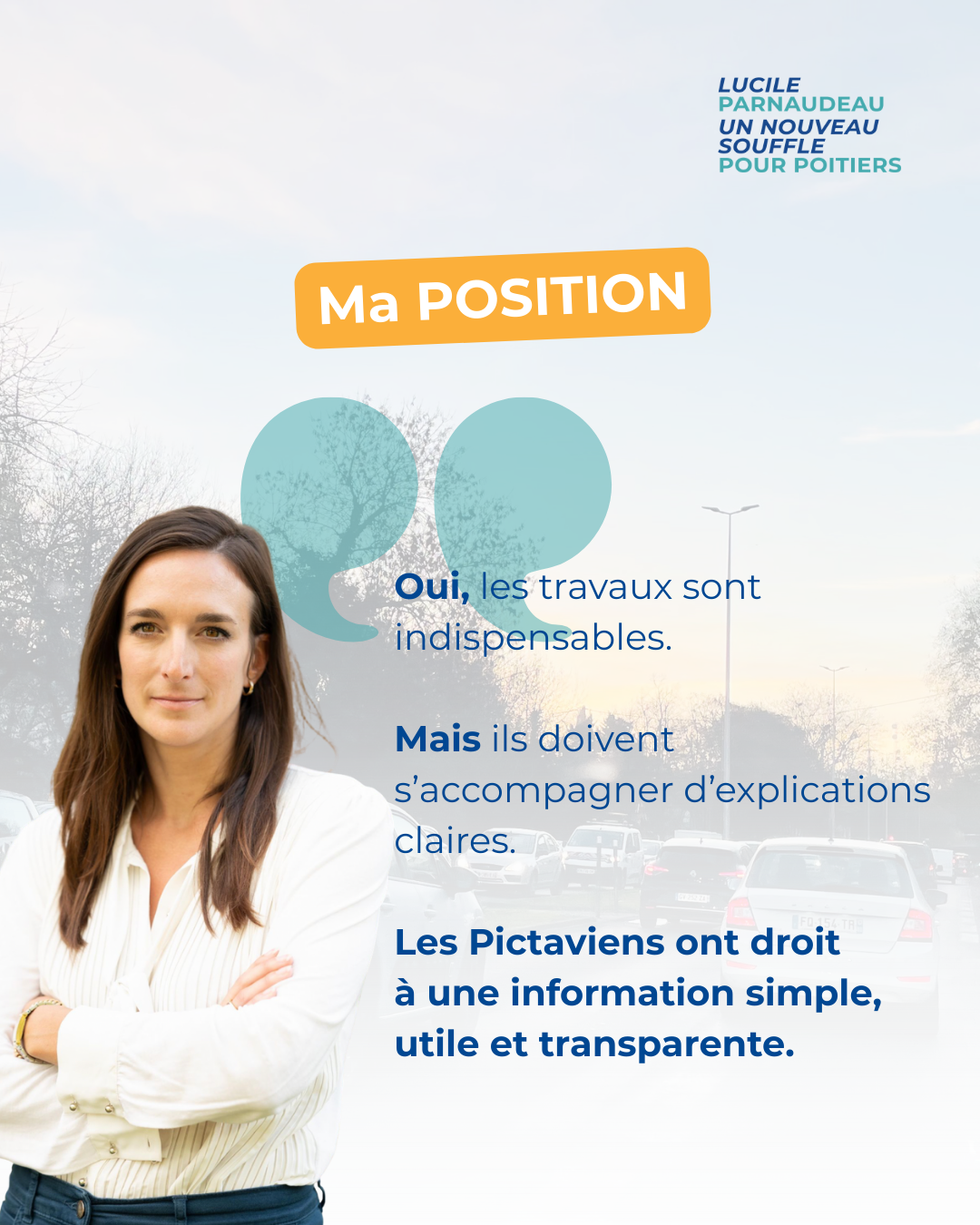 Travaux à Poitiers : manque d’information, de déviations et de visibilité. Pour une ville qui informe mieux et anticipe davantage.